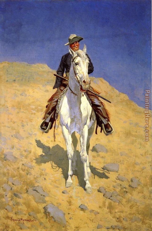 Frederic Remington Self Portrait on a Horse